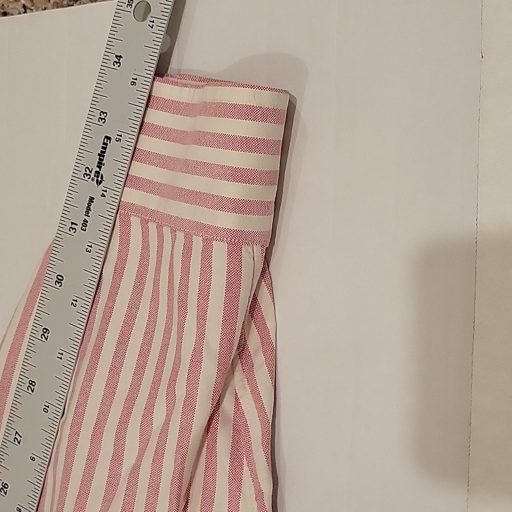 Polo Ralph Lauren Big Shirt 100% Cotton, Cream with Mdm Pink Stripes, Size L - Picture 9 of 9